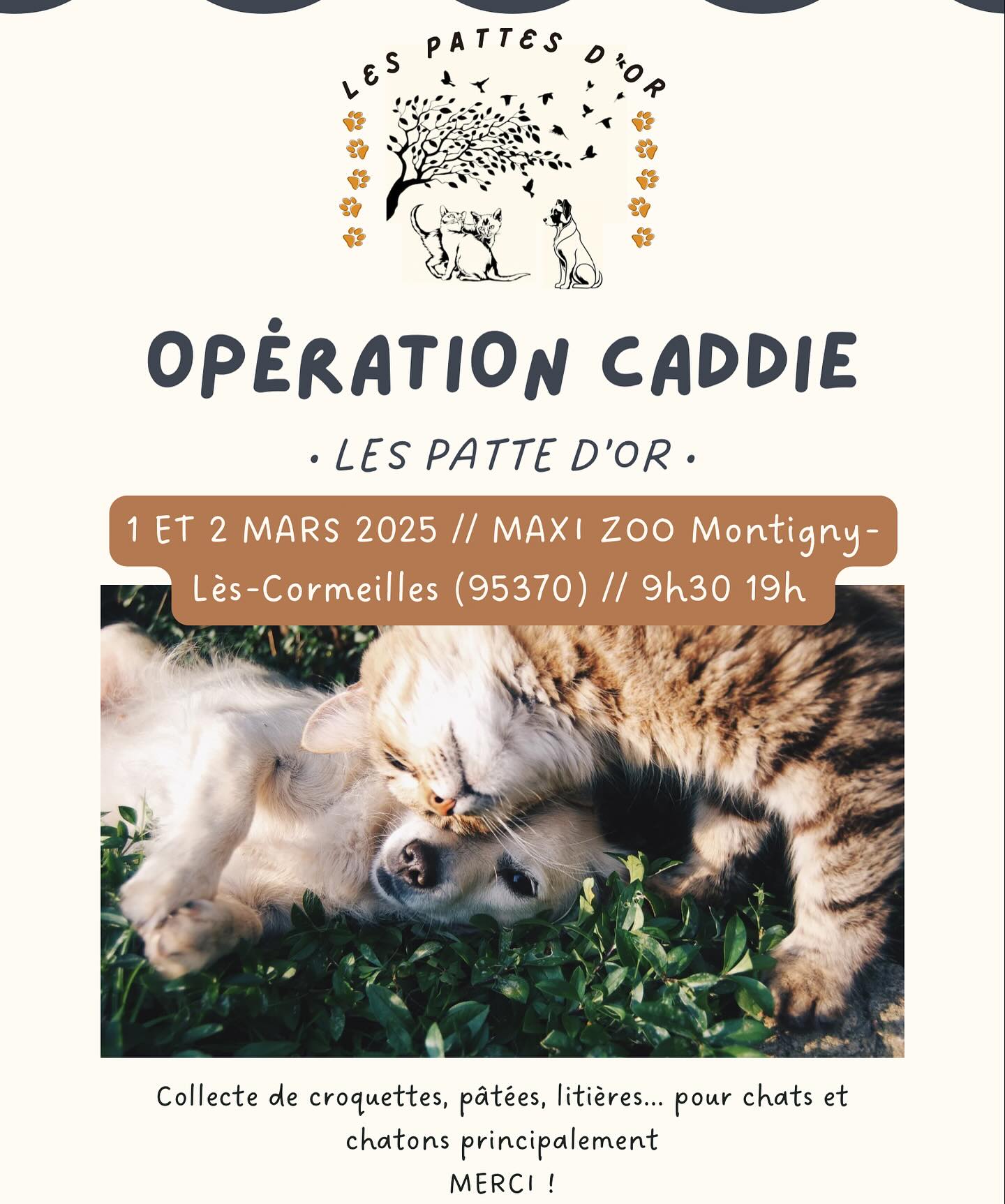 Opération Caddie Maxi Zoo Montigny-lès-Cormeilles mars 2025