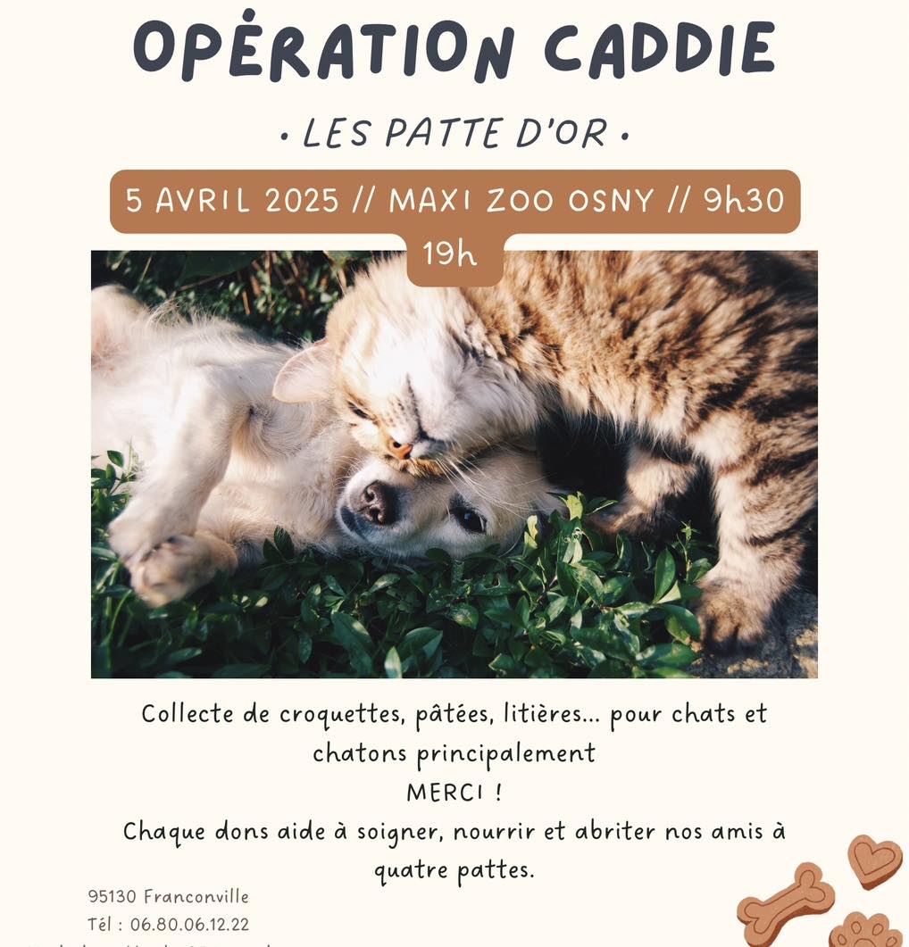 Opération Caddie Maxi Zoo Osny avril 2025